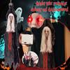 Halloween Decor Hanging Witch Skeleton , Scary Flying For Outdoor Halloween Decorations, Grim Reapers With Glowing Eyes For Haunted House Decor, Pati