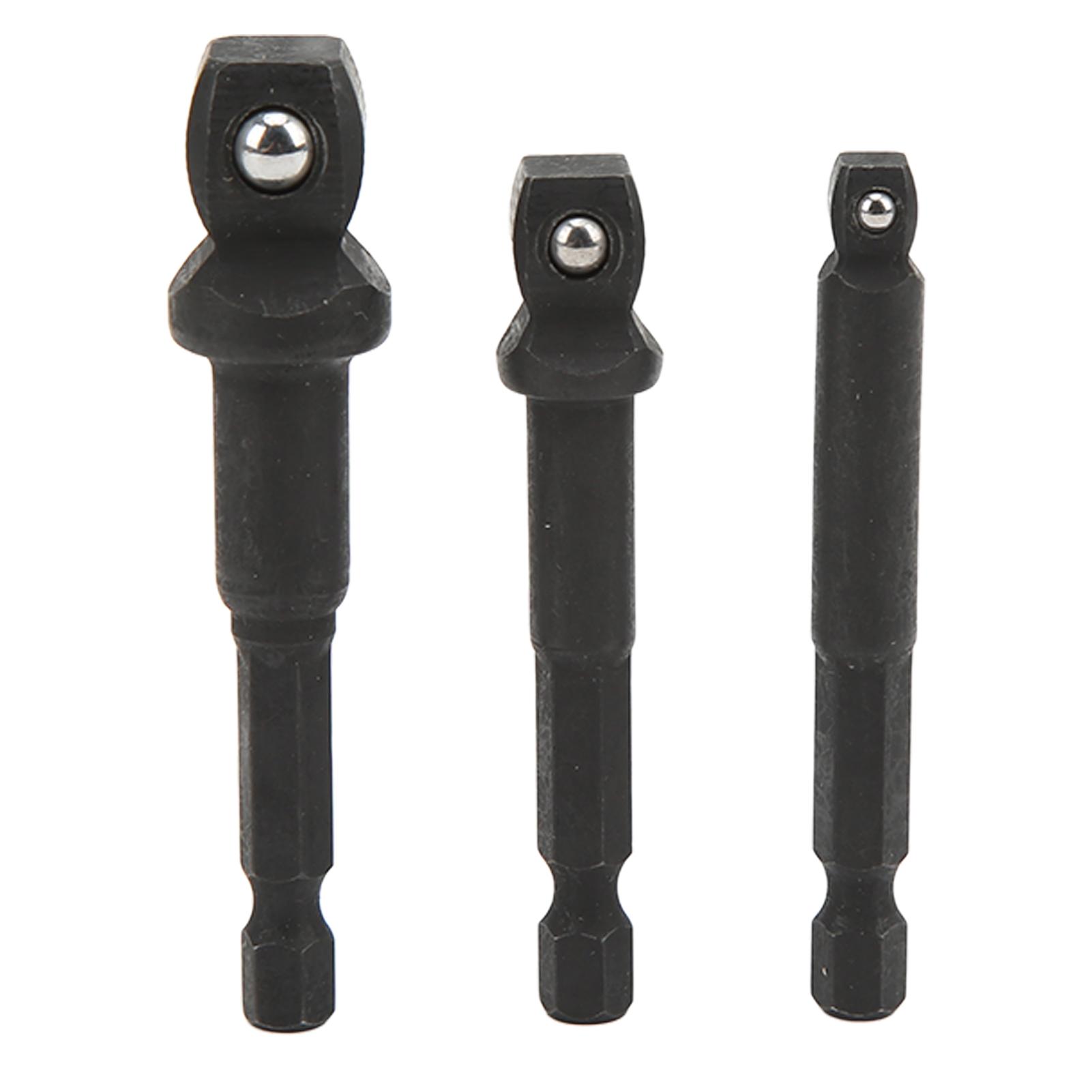 

3Pcs Socket Adapter 12in 38in 14in Hex Shank Chrome Vanadium Steel Tool Set Kit