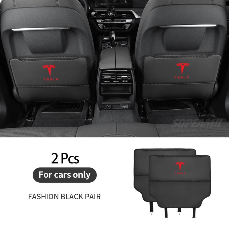 

Tesla Model 3 Model Y Model S Model X Car Seat Back Storage Bag Organizer Seat Rear Anti-wear Backrest Protection Anti-kick Pad