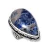 Sodalite Gemstone Handmade 925 Sterling Silver Gift Jewelry Ring Size 7 b4T54