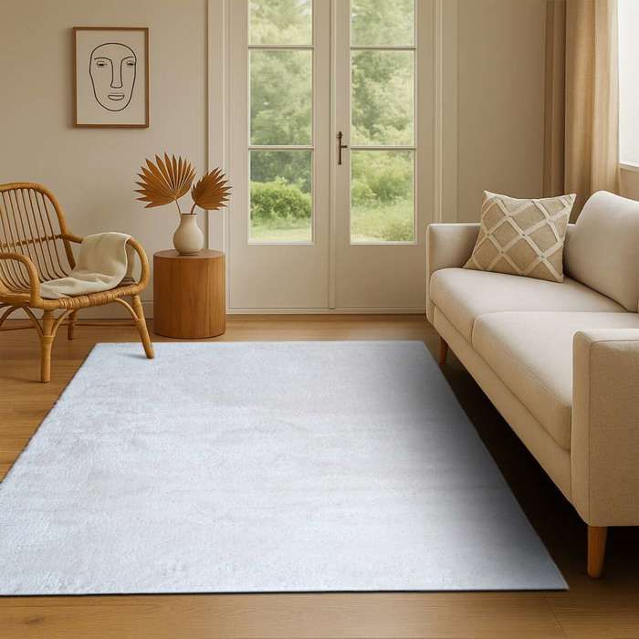 Plain White Soft Rug 160x220