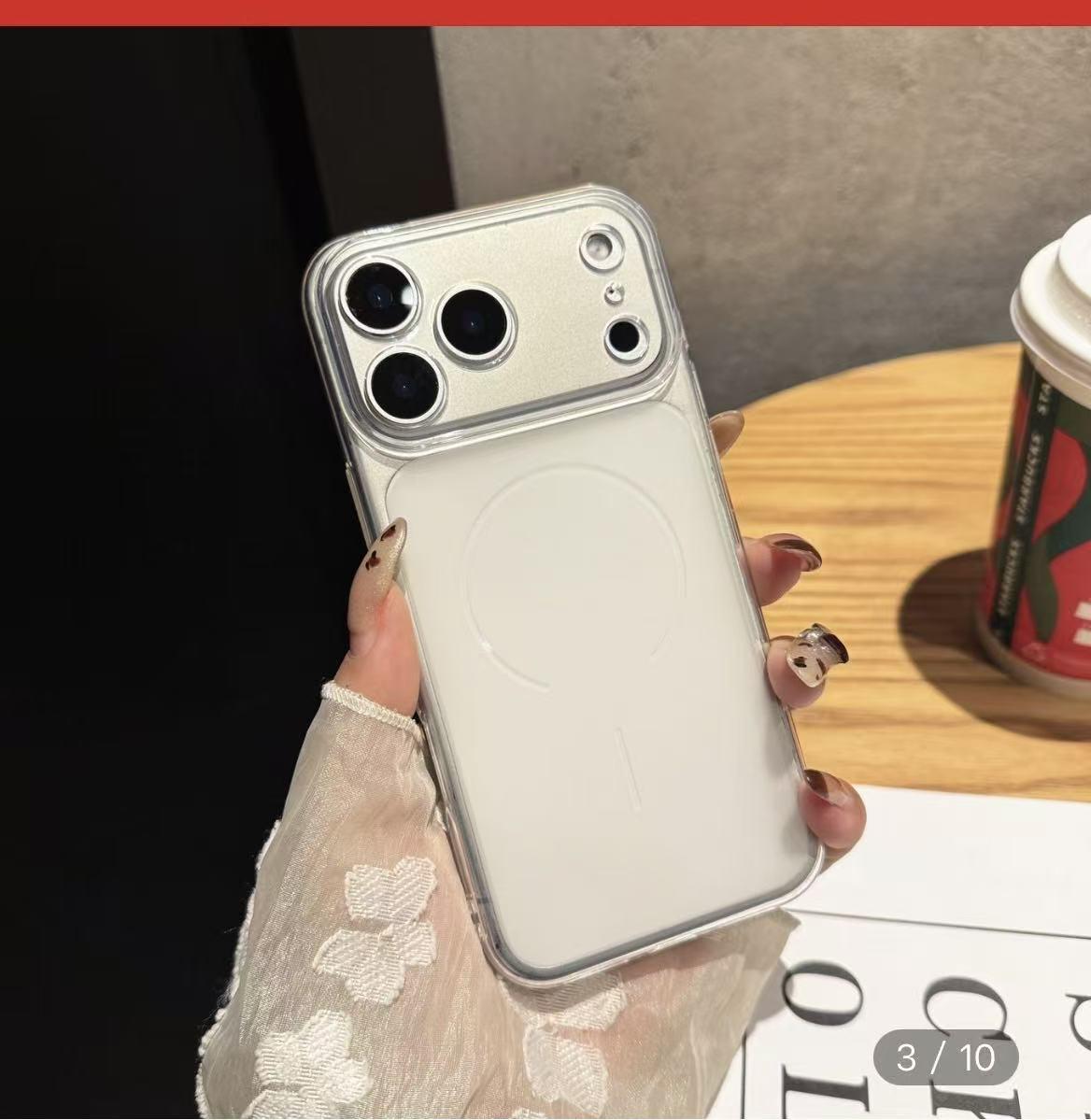 Apple iPhone 17 Pro Max Ultra-Thin Frosted TPU Semi-Transparent Magnetic Absorption Protective Case 15