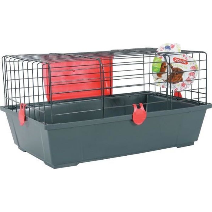 Cage - Zolux - Classic 80 - Rouge - Bois - Pour Cobaye Et Hamster