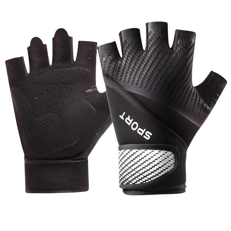 Protective Non-slip Half-finger Fitness Gloves for Men and Women - Ideal for Barbell, Cycling, and Cross-training