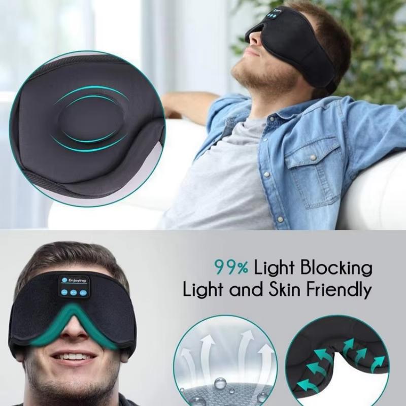 Bluetooth sleep headphones, 3D eye mask, wireless air travel, Bluetooth 5.0 headband, soft, elastic and comfortable music headph
