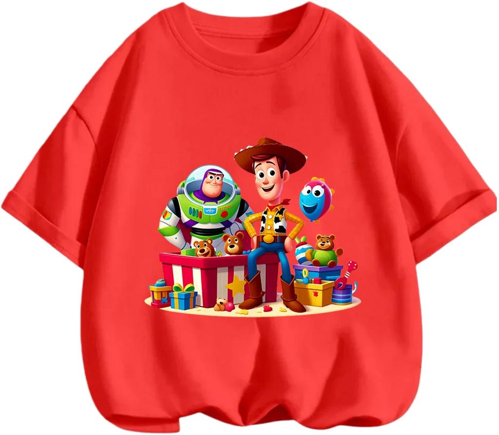 Summer Round Neck T Shirt Toy Story Classic Cartoon Print Casual Street Style Kids Boys Girls 3 14 Years