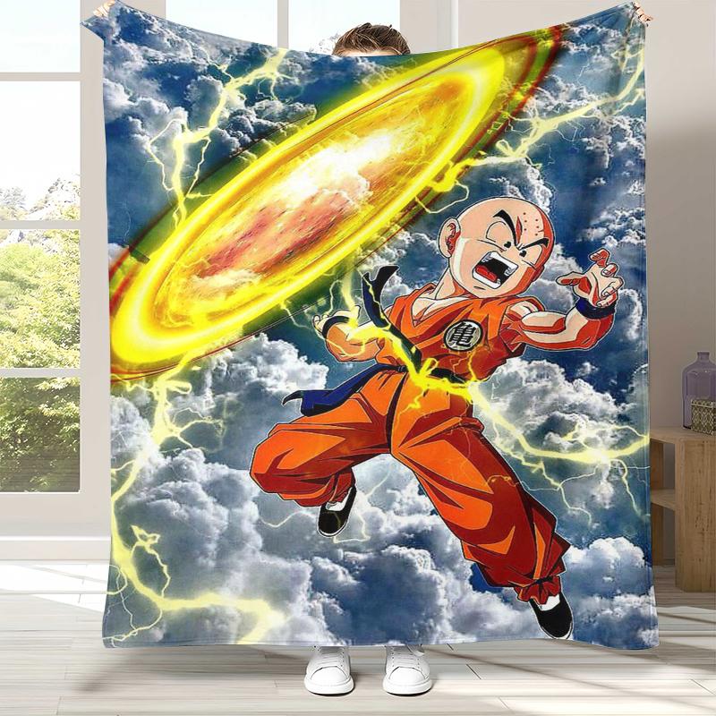 Anime D-Dragon Ball Game Cartoon Flannel Blanket,Ultra Soft Warm Plush Throw for Home Bedroom Bed Sofa Cover Office Camping