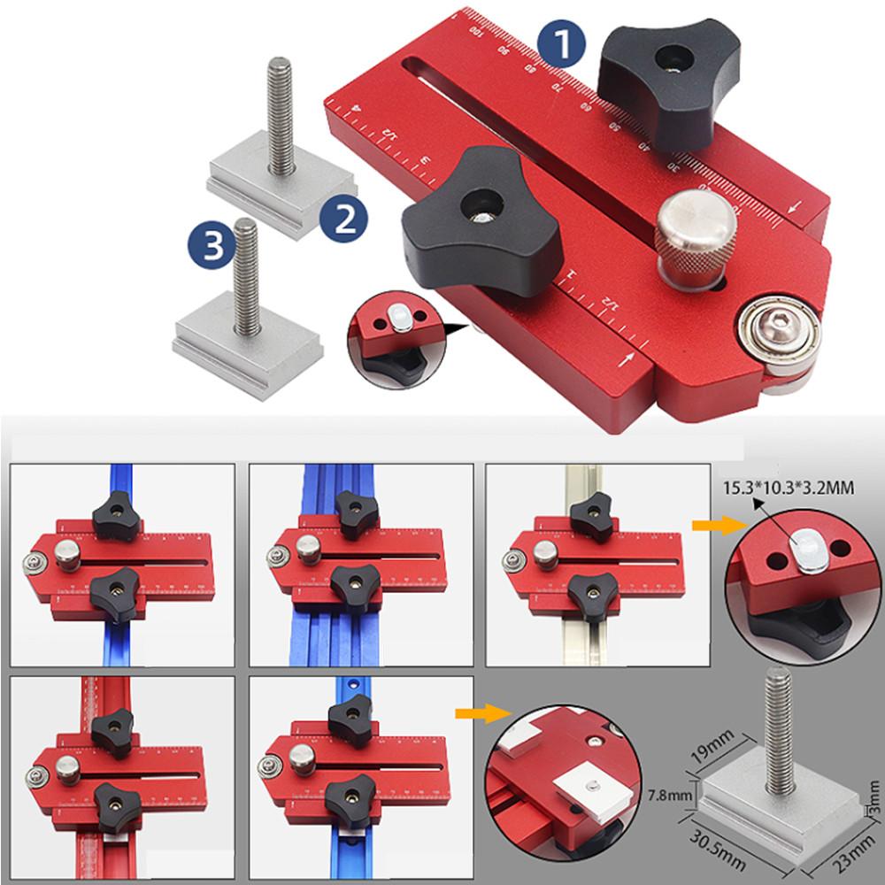 Woodworking Table Saw Fast Cutting Safety Stock Guide Workbench T Track Feather Board Adjustable Positioning and Fixing Tool
