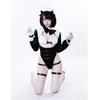 Maid Cosplay Erotic Extreme Sexy Sexy PU Leather SM Restraint Moe Devil Temptation Lingerie Bodycon Bondage Enamel Costume One Size Black [SENMHS]