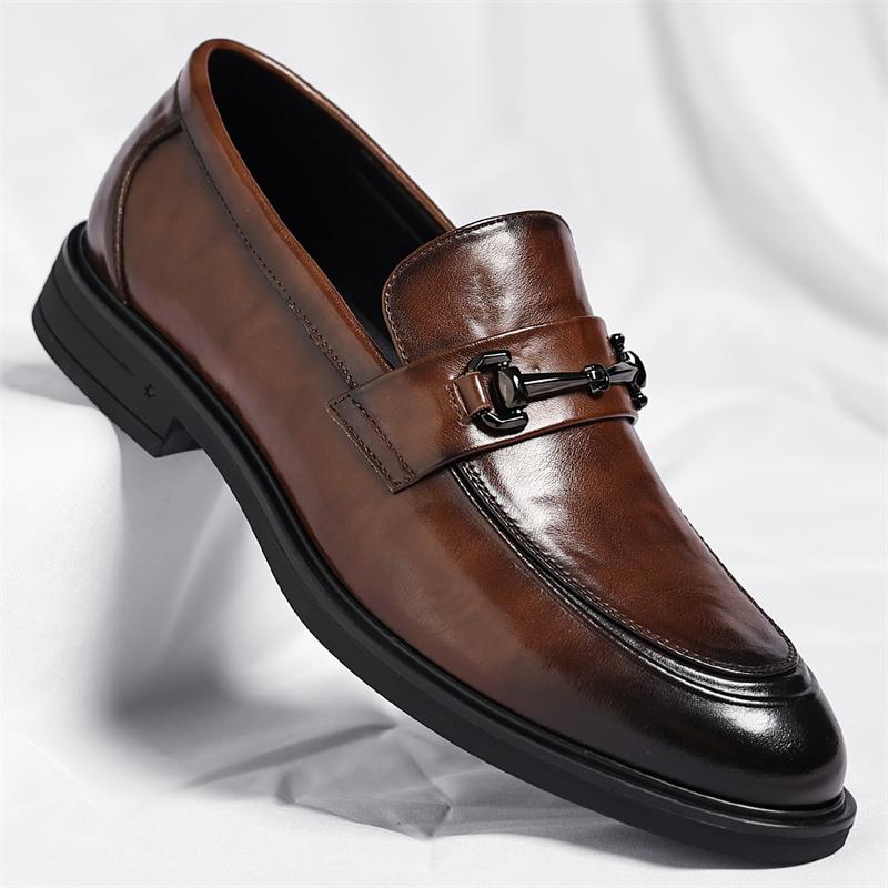 Fashion Fashion Men Business Casual Shoes Handmade Leather Loafers Comfortable Man Slip on Shoes Leisure Walk Driving Footwear Moccasins