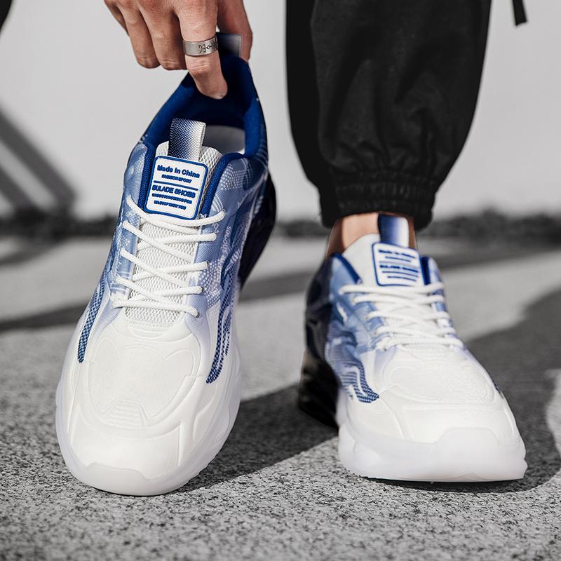 Running Shoes Men Comfortable Durable Thick-Soled Breathable Casual Men'S Shoes Lightweight Soft Lace-Up Sports Shoes Men