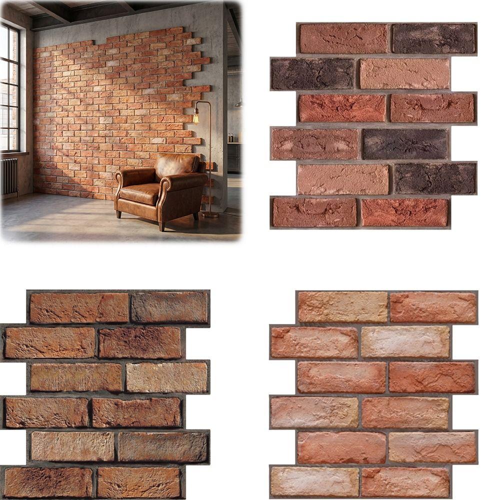 Waterproof 3D Imitation Brick Wall Stickers Lightweight PVC DIY Removeable Wallpaper Accent Walls