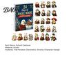 Christmas Advent Calendar Eagle Calendar, 24Pcs Acrylic 2D Ornament Set with Mini Decorative Keepsakes Cartoon Figures, Tree Hanging Decor,