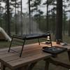 Camping Barbecue Plate Raised Side Rails Folding Grill Angled Legs