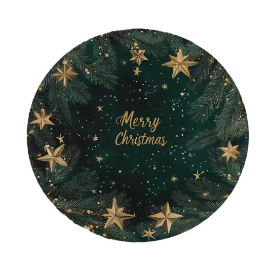Tapis décoratif d'isolation thermique Rond Set de table de Noël, 14 pouces Motif festif Antidérapant Protecteur de table, Protecteur de table pour maison de vacances Endroit pour