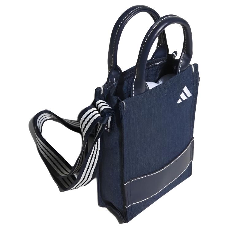 adidas Logo Fashion Casual Fabric Shoulder Tote Bag Small Unisex Bags Blue JF4645
