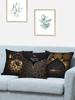 Ramadan Cushion Cover Islamic Eid Mubarak Black Gold Pillow Covers Home Decor Sofa Decorative Short Velvet Pillowcase 45cm*45cm