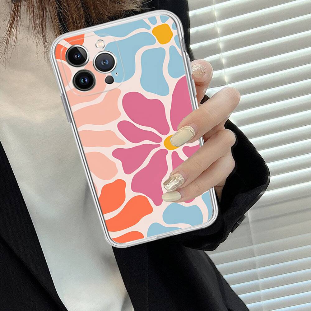 

Abstract Flower Market Phone Case For IPhone 11 13 16 12 17 14 15 Pro Max Plus Soft Clear Back Cover Coque iPhone 15pro max