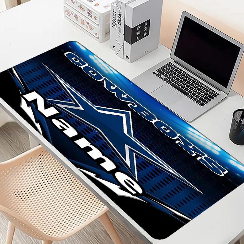 Custom Name Personalized Dallas Cowboys Pattern Mousepad, Laptop PC Desk Mat, Decorative Desk Mat for Home Keyboard Pad Gift