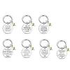 Stainless Steel Polished Floral Keyring Creative Lightweight Portable Friendship Keychain Birthday Gift for Sister