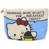 Aldi Hello Kitty Sagara Embroidered Fluffy Pile Pouch/Clutch Bag, Approx. 27 X 17.5cm, HKP4-1, Breakfast