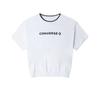 Crop Tops Women's White Crew Neck Moderate 10024771-A04
