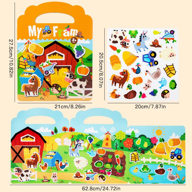 Children's sticker books Quiet books, early education concentration cultivation Repeated educational cognition sticker books Toys
