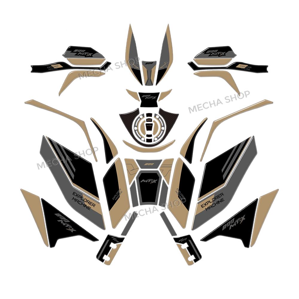 For CFMOTO 800MTX 800 MT X 2025 2026 Motorcycle Accessories Tank Pad Combination 3D Resin Sticker Kit Decal