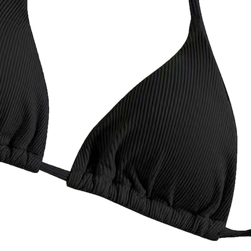Dámské sexy bikiny s halterovým výstřihem v jednobarevném provedení - dvoudílné na dovolenou