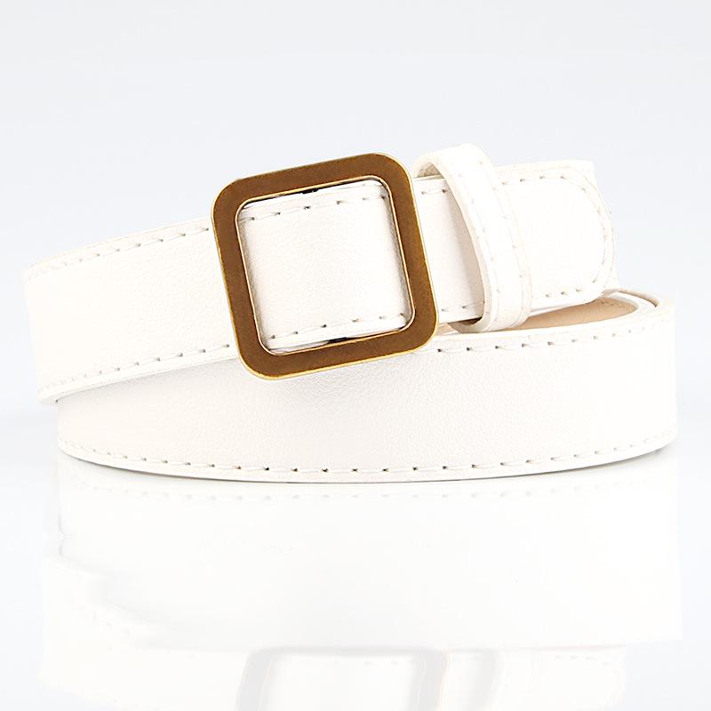Belt for Women's Ancient Gold Square Buckle Wide Belt, Versatile and Fashionable Soft Belt, Jeans Belt for Women