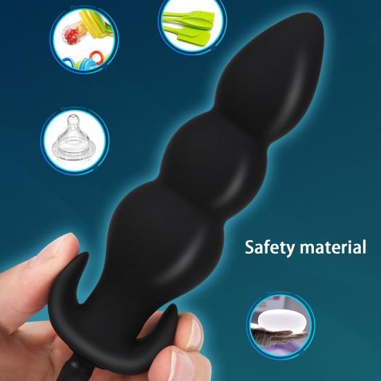 Expansor anal Design cu bilă rotundă Crește bucuria-Inserție ușoară utilă, care strălucește în întuneric, dop gonflabil, masturbator pentru bărbați