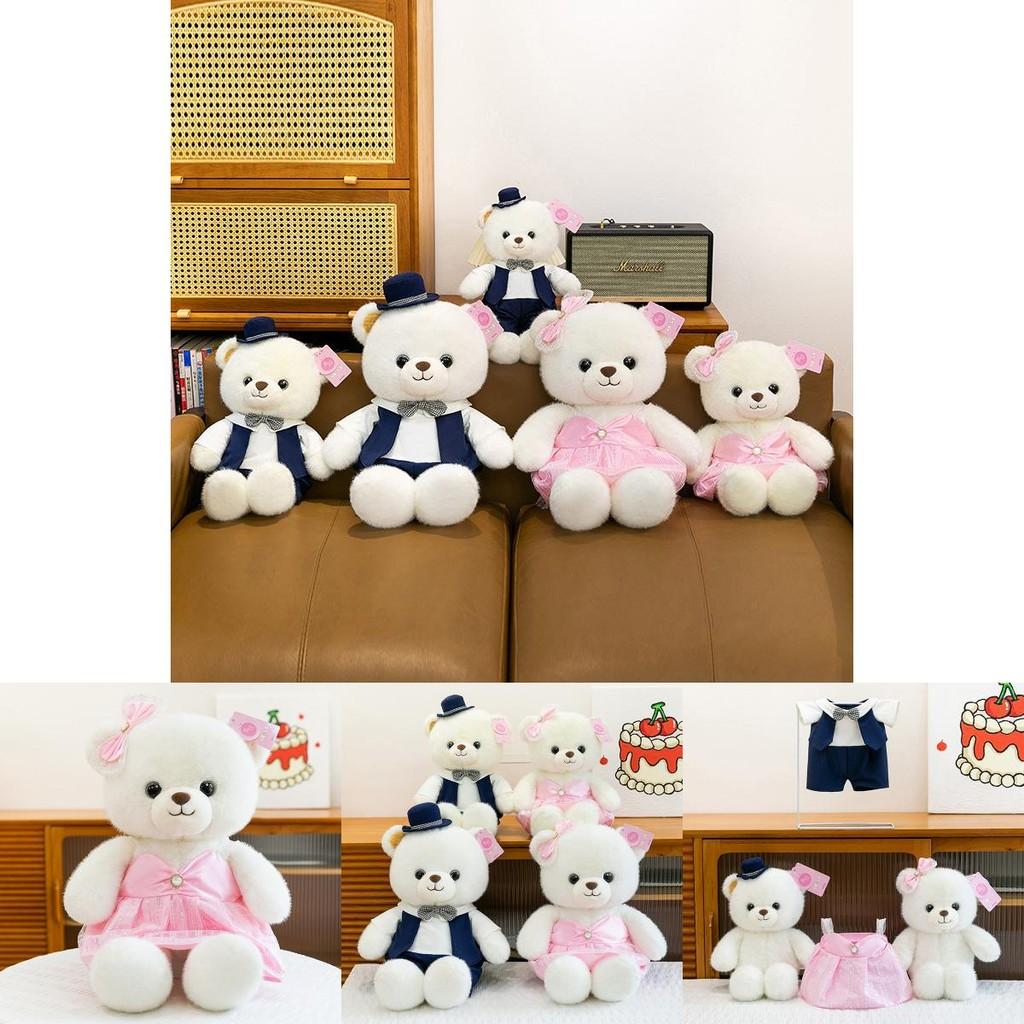 Cute Wedding Groom And Bride Teddy Bear Plush Toy Doll For Wedding Decor And Couples Gift