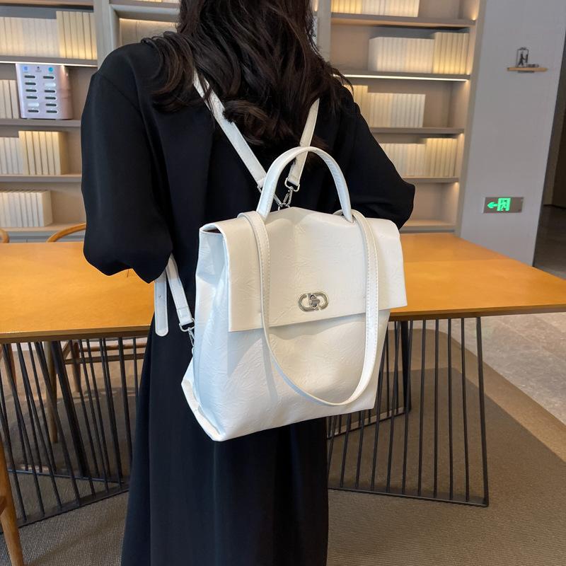 

Casual soft surface large capacity women s backpack 2025 new popular versatile backpack travel bag schoolbag белый