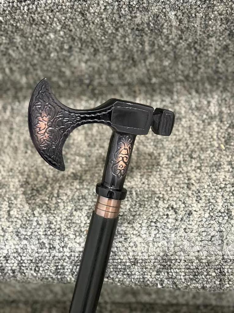 Antique Ax Head Handle Wooden Walking stick/Victorian Style Gentlemen's Canes