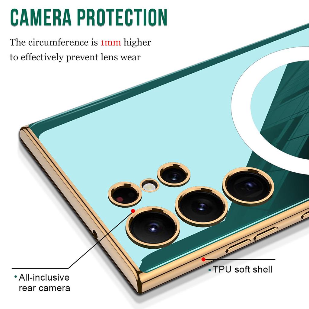 Samsung S24 Ultra Magnetic Phone Case with Wireless Charging, Anti-drop Protection, and Electroplated Thin Cover
