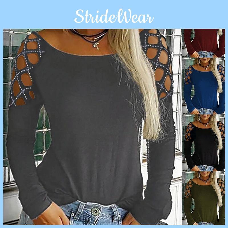 Cotton Blend Round Neck T Shirt With Hollow Out Design For Casual Wear