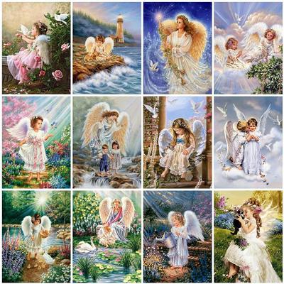 5D Diamond Painting Angel Cross Stitch Full Round Diamond Embroidery Girl Rhinestone Mosaic Home Decor Gift