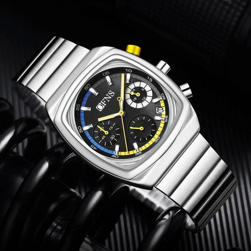 Módní pánské náramkové hodinky Chronograf Datum Vodotěsné Svítící Pánské hodinky Nerezová ocel Luxusní Křemenné Pánské hodinky