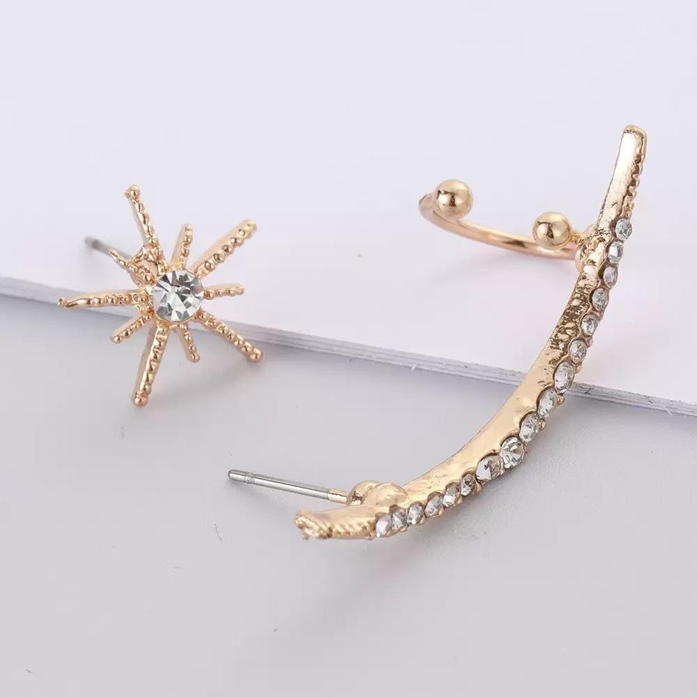 

Fashion Asymmetrical Star Earring Set , Design Ear Bone Clip for Women , Trendy Cute Jewelry золотой