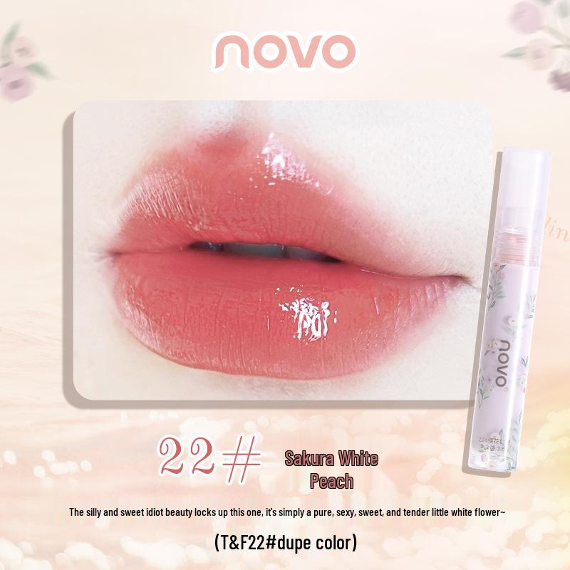 NOVO Flower Stream Honey Lip Glaze: Plump Lips with a Girlish Charm and Glossy Finish