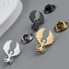Retro Phoenix Male Brooches Gold Plated Stainless Steel Animal Lapel Pins Men's Jewelry Clothing Accessories Husband Gifts