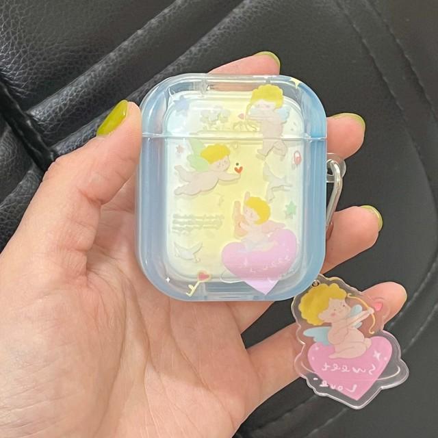 

Ins Gradient Cupid Angel Love, милый брелок с луной, мультяшный чехол для наушников IMD для Apple Air Pods 1 2 Pro 3 2nd, крышка зарядного устройства For airpod Pro 2nd