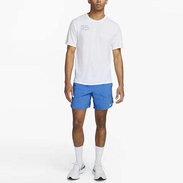 Nike Dri-FIT Miler Letter Print Sports Short Sleeve T-Shirt Men Tops White FB9037-100