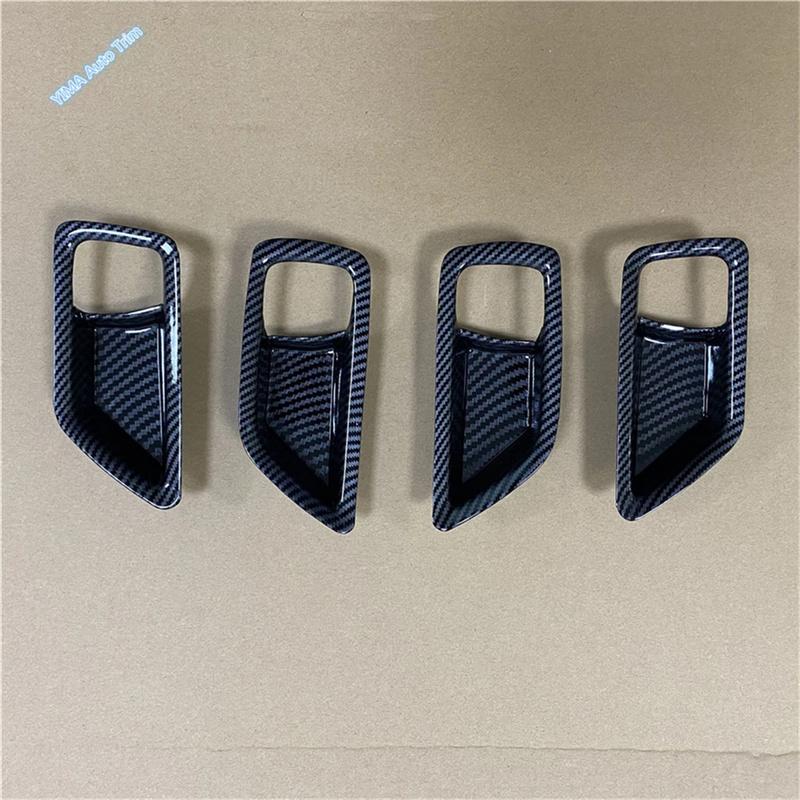 For Suzuki Vitara Escudo 2015 - ABS Car Inner Door Armrest Handle Bowl Frame Cover Trim Matte Carbon Fiber Look Accessories