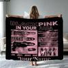 1PC Blackpink Custom Name Patterned Flannel Blanket Suitable For All Seasons for Home Decor Warmth and Comfort Gifts Holiday Present