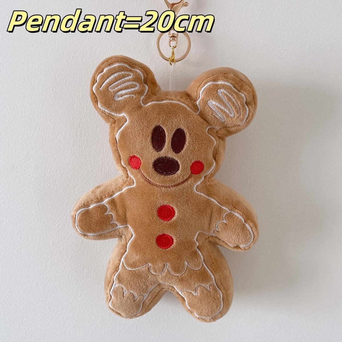 

Gingerbread Man Mickey Minnie Plush Toy Bag Pendant Stuffed Anime Biscuit Plushies Cuddly Cookie Doll Home Decor Xmas Gifts Premium Quality As Picture