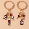 Cute Enamel Simulation Red Wine Keychain Cola Keyring Pendant for Men Women Car Key Holder Handbag Decor Handmade Jewelry Gift