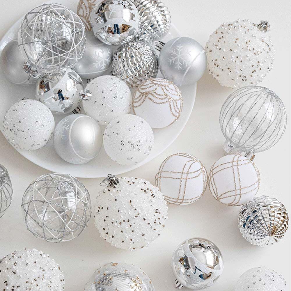 20pcs Shatterproof Painted Christmas Balls Pendant 6cm Xmas Tree Ornaments Hotel Mall