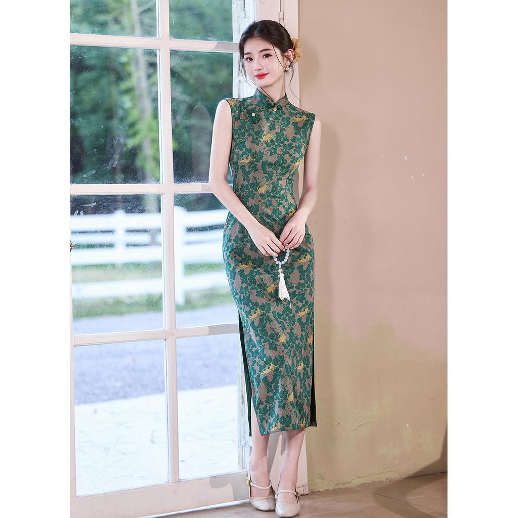 Summer 1011 new retro improved cheongsam women's new Chinese-style young Hong Kong style slim dress can be worn every day