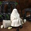 Halloween Sculpture Synthetic Resin Skeleton Fisherman Statue Mini Ghost Fishing Pond Garden Decoration